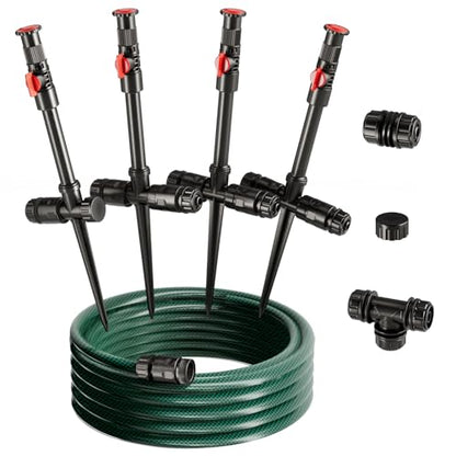 Flexible Sprinkler System, Above Ground DIY Irrigation Kit - color: 4Pack+50Ft