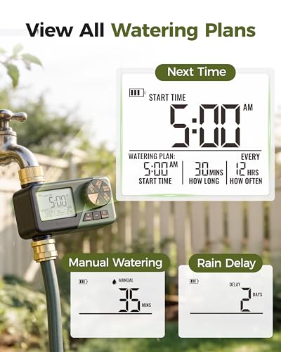 Diivoo Brass Hose Timer, Programmable Garden Timers for Watering - size: 1 Outlet