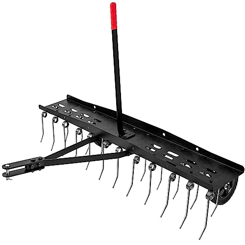 Suchtale 48 Inch Tow Behind Lawn Dethatcher with 24 Spring Tines - size: 48-inch