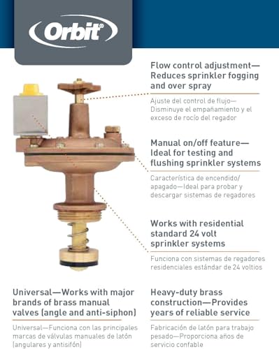 2-Pack Orbit 57034 3/4" Brass Automatic Converter Sprinkler Valve with Flow Control - size: 0.75 Inch, style: 2-Pack Brass