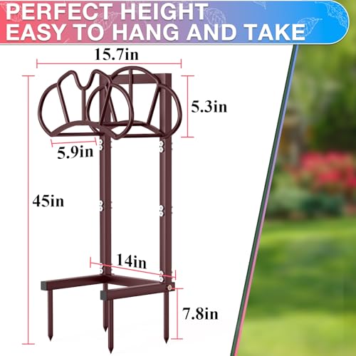 Qatsrin Garden Hose Holder Holds 160ft, Rustproof Water Hose Storage Bronze - color: Bronze, size: Crown