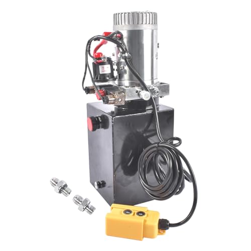 8 Quart Hydraulic Power Unit 3200 PSI 12V DC Double Acting Dump Trailer Pump 1.6KW Heavy Duty Hydraulic Pump for Dump Trailers Car Lifting Agricultural Equipment with Metal Oil Reservoir Mustrod - size: 8 Quart Double Acting