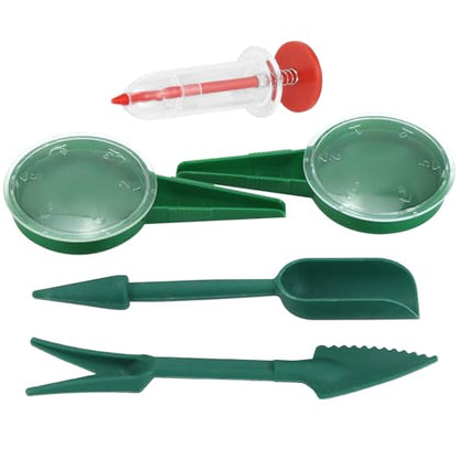QWORK 8 Pcs Seed Dispenser Planter Tool Set, Precision Seed Planter Tool with Seed Spreaders, Dispensers, Dibbers, for Seed Placement