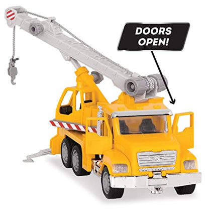 Driven by Battat – 7-Inch Crane Truck Toy with Lights & Sounds, Movable Parts, Construction Vehicle for Boys & Girls, Durable Design, Realistic Details, 3+ Years Toy for Kids - style: Crane Truck