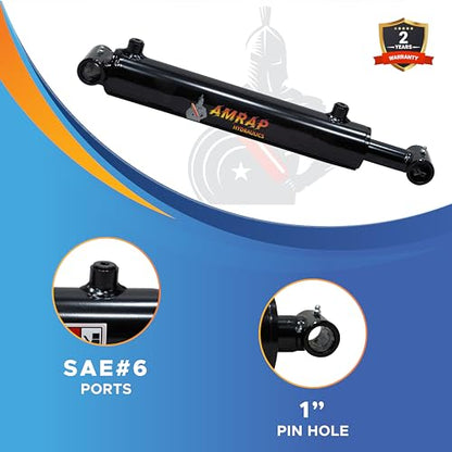 2x8 Hydraulic Cylinder - 2" Bore 8" Stroke Double Acting Welded Cross Tube Hydraulic Cylinder 3500 PSI Retracted: 16, Extended: 24,SAE#6 - size: 2x8