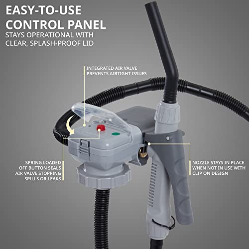 Deway Auto Fuel Transfer Pump with Flow Control Nozzle, Fits Most Gas Cans - style: Hand Trigger Nozzle w/ 51" Plastic Hose