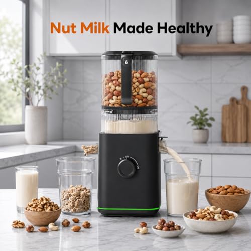 AMZCHEF Cold Press Juicer, 6.5" Whole Fruit Self-Feeding Slow Juicer - color: Black, size: 6.5 Inch