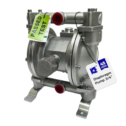 COSMOSTAR D0903 3/4" Double Air Diaphragm Pump, Aluminum Body, Teflon Ball, seat and Diaphragm, Pump Muffler, Pump, Chemical Pump, Waste Oil Pump, Pneumatic Oil Pump, Diaphragm Pumps - size: D0903 3/4" Aluminum