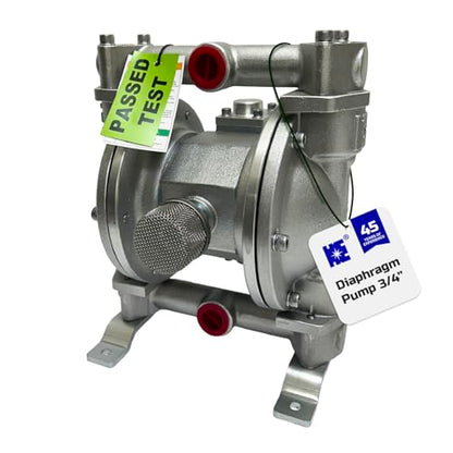 COSMOSTAR D0903 3/4" Double Air Diaphragm Pump, Aluminum Body, Teflon Ball, seat and Diaphragm, Pump Muffler, Pump, Chemical Pump, Waste Oil Pump, Pneumatic Oil Pump, Diaphragm Pumps - size: D0903 3/4" Aluminum