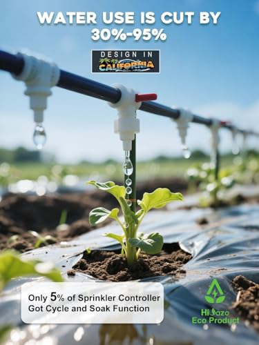Smart Sprinklers Controller 2.4GHz WiFi, Irrigation Controller Easy Use App Enabled with Touch Screen, 6 Zones + 16 Plans, Save Water Auto Skip Rain, Freeze & Wind, 10 Minutes Install