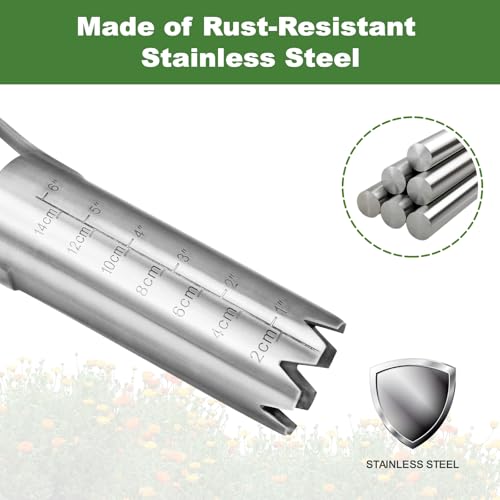 Haliaeetus Bulb Planter Tool, 6 inches Depth Mark Tulip Bulb Planter Tool - size: 6'' Depth Mark Bulb Planter Tool