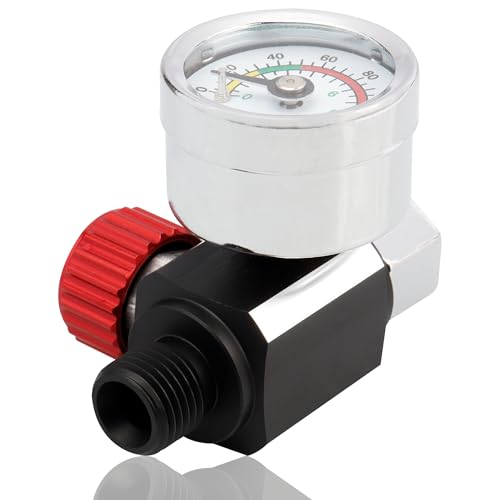 Yakamoz Paint Spray Gun Air Pressure Regulator with Gauge, G1/4"