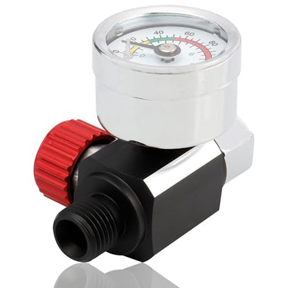 Yakamoz Paint Spray Gun Air Pressure Regulator with Gauge, G1/4"