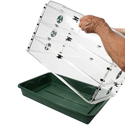 EarlyGrow 95457 24" x 15" x 16.75" Domed Propagator, Green, 3 Side Extenders and Locking Clip Set - size: 3 Side Extenders and Locking Clip Set