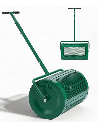 Outvita Compost Spreader, 24'' Wide, for Peat Moss, Manure, Mulch, Topsoil - color: Green, size: 24 in