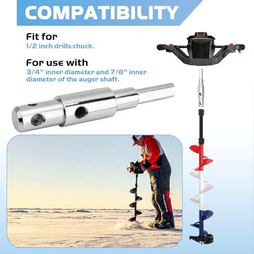 Two Stage Auger Adapter fit for 3/4" and 7/8" Internal Diameter Auger Shaft