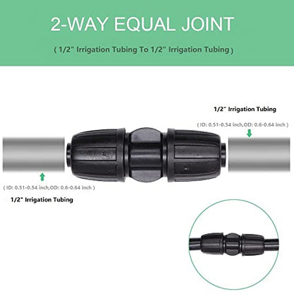1/2 Inch Drip Irrigation Lock Barbed Straight Connectors, 10pcs - size: 1/2" Straight Connector