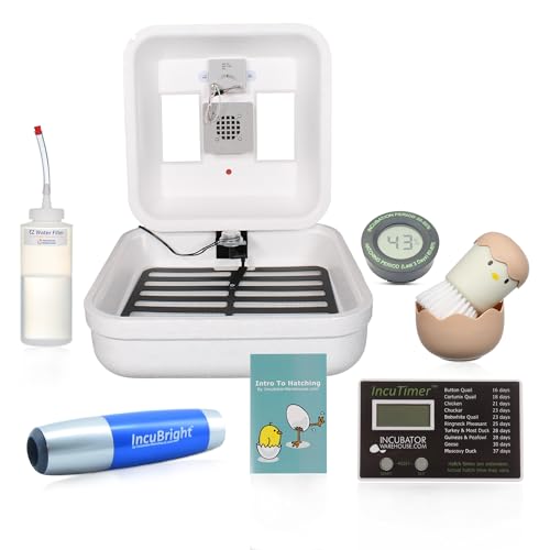 HovaBator 2370 Deluxe Automatic Egg Incubator Kit, Automatic Egg Turner - size: No Additional Tray, style: No Auto Humidity System