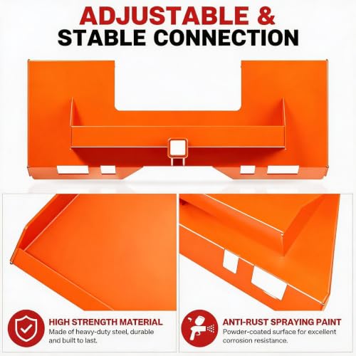 Garvee 1/4" Skid Steer Mount Plate w/ 2" Removable Trailer Hitch Receiver - color: Orange