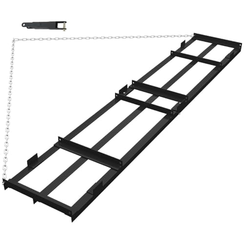 6FT Heavy Duty Drag Harrow, Tow Behind Driveway Grader & Land Leveler for ATV, UTV, Tractor & Lawn Mower, with 6FT Chain & Adjustable Bars for Gravel, Sand, Arena, Pasture, Lawn Care - size: 6 FT