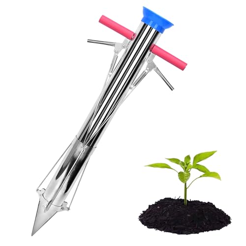 AIWFL Seedling Transplanter Long Double Handled Bulb Planter Tools - size: Double Handle Without Foot
