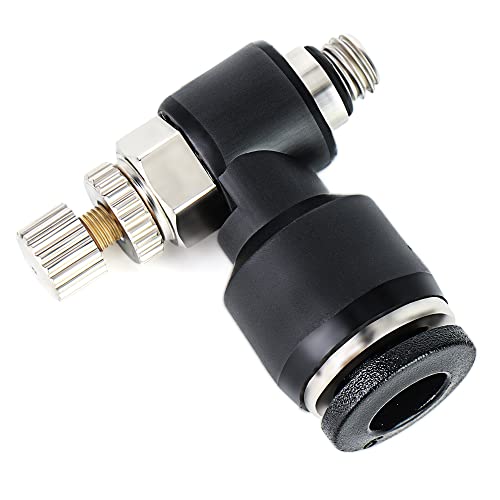 TAILONZ 6mm x M5 SL6-M5 Elbow Flow Control Valve 3pcs - size: 6mm OD M5