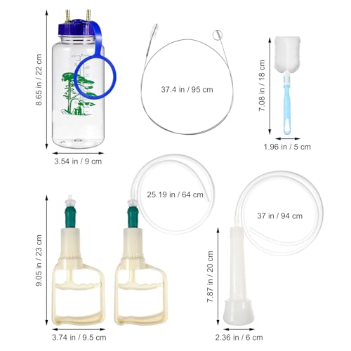 Veemoon Manual Cow Milking Machine Portable Hand Pump Milker for Cattle Goat and Sheep Food Grade Contact Parts Transparent Bottle for Milk Level Control Farm Supply 8.66 X 3.54 X 3.54 in