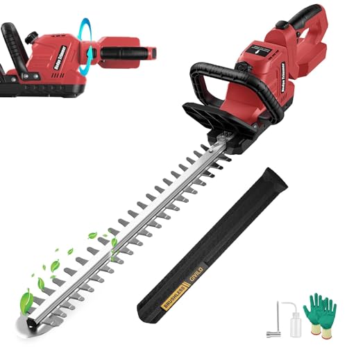 Givilo 22.4" Hedge Trimmer Cordless Compatible with Milwaukee M18 Battery - color: Red, size: 22 Inch