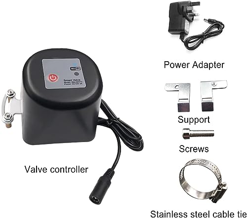 Smart WiFi Water Valve, APP Remote Control, Compatible with Alexa and Google Assistant, iOS/Android Apps, for Kitchen Gas Shutoff Valve, Farm Irrigation