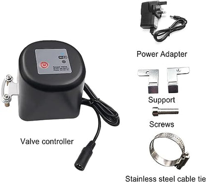 Smart WiFi Water Valve, APP Remote Control, Compatible with Alexa and Google Assistant, iOS/Android Apps, for Kitchen Gas Shutoff Valve, Farm Irrigation