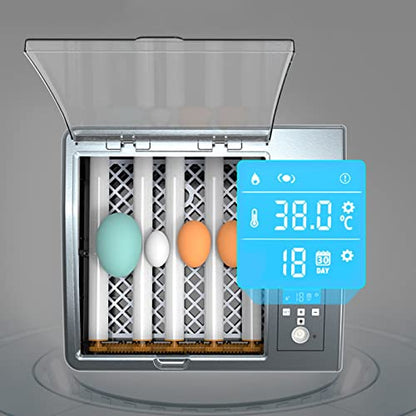 16 Chicken Egg Incubator,Mini Automatic Temperature Incubator, Fully Digital Hatcher with Automatic Turner Temp Control,LCD Screen, for Hatching Chicken Quail(Grey)