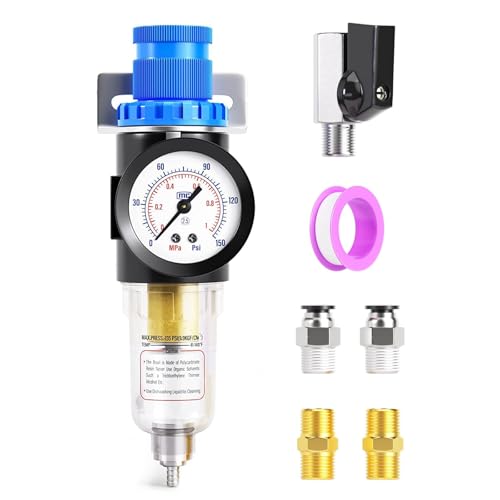 TAILONZ 1/4"NPT Pneumatic Pressure Regulator AFR2000 With Gauge - style: Regulation + Filtration