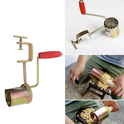Hand Crank Corn Thresher, Manual Corn Thresher Efficient Peeling Firm Clamping Comfortable Wood Handle Manual Corn Sheller Stripper
