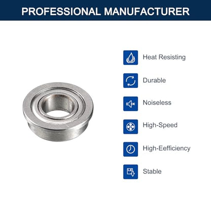 F684ZZ Flanged Ball Bearing, ID 4mm x OD 9mm x Width 4mm Miniature Bearings, Double Metal Shielded Deep Groove Bearings, Pre-Lubricated (GCr15) Chrome Steel 10pcs - size: F684ZZ 4mmx9mmx4mm