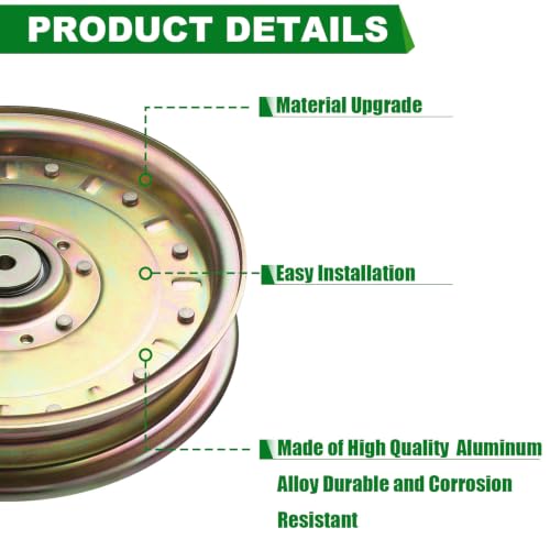 Idler Pulley 116-9639 109-8590 109 8590 1169639 1098590 Fits Exmark Lazer Z LZX801CKA606C1 LZX38KC606CA LZX921GKA726C1 Lawn Mower - color: 116-9639 109-8590