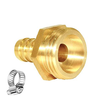 Joywayus 2Pcs 3/8" Barb to 3/4" GHT Male Brass Garden Hose Repair Connector - size: 3/8"Barb-2PCS