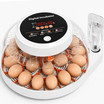 Upgraded Egg Incubators for Hatching Eggs, 22 Egg Incubator with Automatic Egg Turning, Temperature Control & Humidity Display, LED Candler, Incubator for Chicken, Duck, Quail Eggs