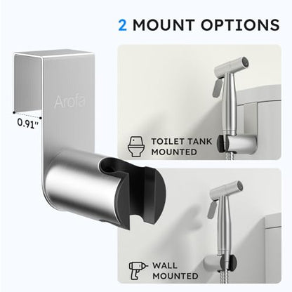 Arofa 2 Pack Handheld Bidet Sprayer for Toilet, Adjustable Water Pressure - color: Brushed Nickel, size: 2 Pack