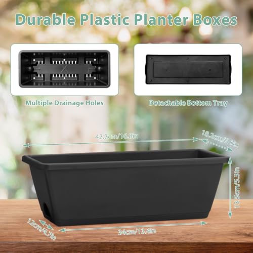 5-Tier Vertical Garden Planter with 7 Plant Boxes & Drainage Trays - color: Black, size: 5-Tier