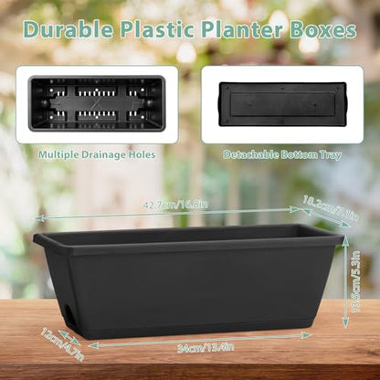5-Tier Vertical Garden Planter with 7 Plant Boxes & Drainage Trays - color: Black, size: 5-Tier