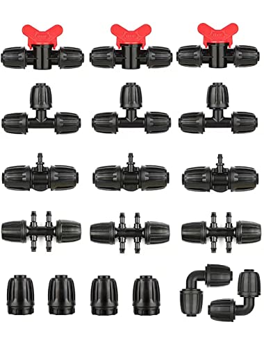 1/2" Drip Irrigation Fittings Kit, 1/2 Inch Tubing, 18 Pieces - size: 1/2" 18-Piece Fittings Kit