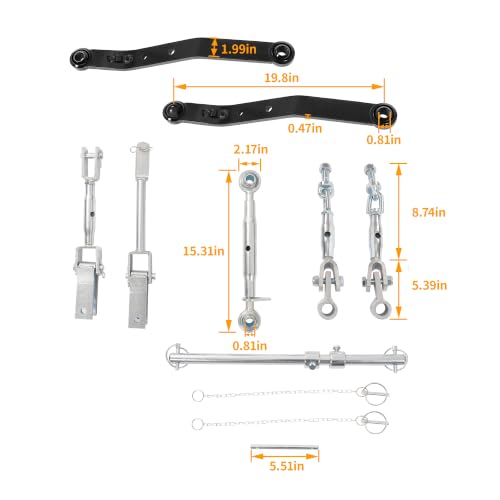 WUTIST 3-Point Hitch Assembly Compatible with Kubota B-Series Tractors, Category 1 Heavy Steel with Zinc Finish, Does Not Fit BX Series
