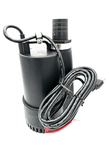 Afras Manual Submersible High Efficiency Water Pump 1/2HP 3500GPH. Thermoplastic Submersible Water Pump with 21-Foot Cord for Pool Tub Garden Pond Draining and More.