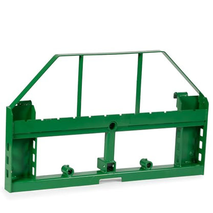 Titan Attachments Heavy Duty Pallet Fork Frame with 2" Trailer Receiver Hitch and Bale Spear Sleeves Fits JD Loaders