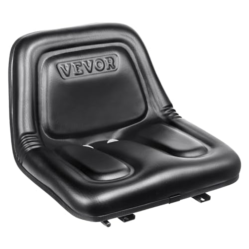 VEVOR Universal Tractor Seat, Lawn Mower Seat with Micro Switch, Black - style: One piece style