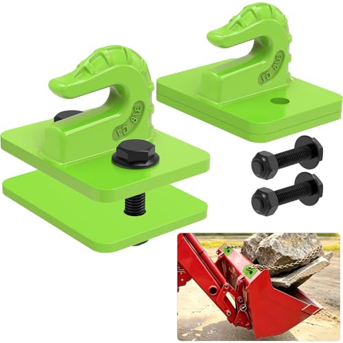 Insaga 3/8" Tractor Bucket Hooks - 2 Pack Forged Steel Bolt-On Grab Hooks - color: Light Green-2Pack
