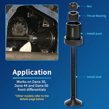 Inner Axle Side Seal Installation Tool for Dana 30/44/60 Front Differentials Compatible with Chevy, Dodge, Ford, GMC and Jeep