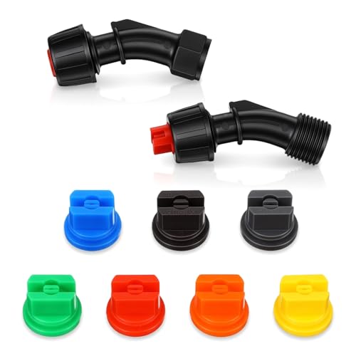 2 Pcs 110°Flat Fan Spray Nozzles, 7 Pcs 0.1–0.6mm Pore Sprayer Nozzle Tips Sprayer Replacement Parts for the Replacement Boom Pump Sprayers Knapsack Garden Agricultural Tank Spraying Equipment