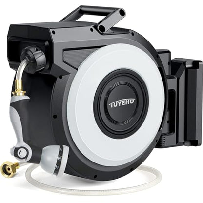 Tuyeho Heavy-Duty Automatic Retractable Garden Hose Reel 100FT Wall Mount - size: 1/2" 100FT