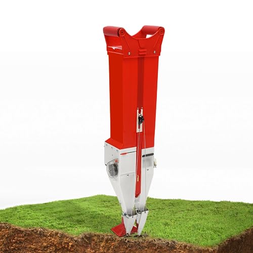 Double-Cylinder Handheld Corn Peanut Seeder Fertilizer, Manual Seeding Machine Garden Push Seeder, Depth Adjustable Soybean Vegetable Seeding Machine Garden Seeder Row Planter